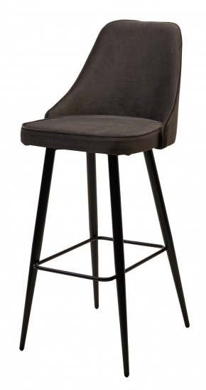 Барный стул NEPAL-BAR ГРАФИТ #14, велюр/ черный каркас (H=78cm) М-City в Новоуральске - novouralsk.mebel-74.com | фото