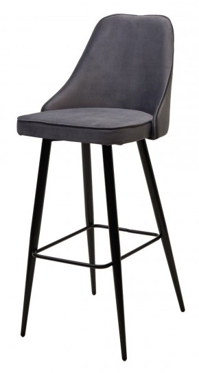 Барный стул NEPAL-BAR СЕРЫЙ #27, велюр/ черный каркас (H=78cm) М-City в Новоуральске - novouralsk.mebel-74.com | фото