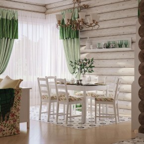 Комлект Вествик обеденный стол и четыре стула, массив сосны, цвет белый в Новоуральске - novouralsk.mebel-74.com | фото