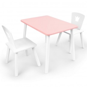 Комплект детской мебели стол и два стула Корона  (Розовый/Белый/Белый) в Новоуральске - novouralsk.mebel-74.com | фото