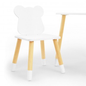Комплект детской мебели стол и два стула Мишутка (Белый/Белый/Береза) в Новоуральске - novouralsk.mebel-74.com | фото