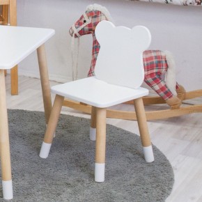 Комплект детской мебели стол и два стула Мишутка (Белый/Белый/Береза) в Новоуральске - novouralsk.mebel-74.com | фото