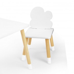 Комплект детской мебели стол и два стула Облачко (Белый/Белый/Береза) в Новоуральске - novouralsk.mebel-74.com | фото