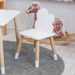 Комплект детской мебели стол и два стула Облачко (Белый/Белый/Береза) в Новоуральске - novouralsk.mebel-74.com | фото