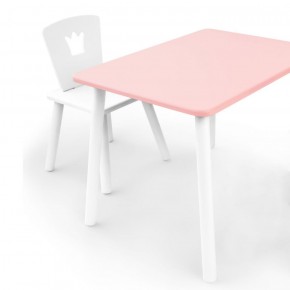 Комплект детской мебели стол и стул Корона (Розовый/Белый/Белый) в Новоуральске - novouralsk.mebel-74.com | фото