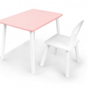 Комплект детской мебели стол и стул Корона (Розовый/Белый/Белый) в Новоуральске - novouralsk.mebel-74.com | фото