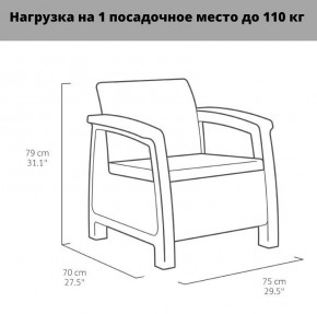 Комплект мебели Корфу Рест (Corfu Rest - without table) капучино-песок в Новоуральске - novouralsk.mebel-74.com | фото