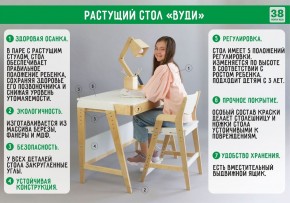 Комплект растущий стол и стул с чехлом 38 попугаев «Вуди» (Белый, Белый, Беж) в Новоуральске - novouralsk.mebel-74.com | фото