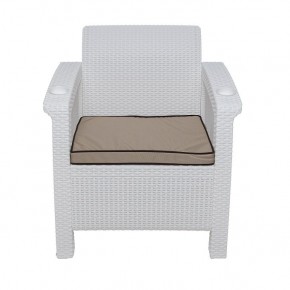 Комплект уличной мебели Yalta Premium Terrace Set (Ялта) белый (+подушки под спину) в Новоуральске - novouralsk.mebel-74.com | фото