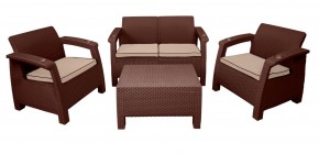 Комплект уличной мебели Yalta Premium Terrace Set (Ялта) шоколадый (+подушки под спину) в Новоуральске - novouralsk.mebel-74.com | фото