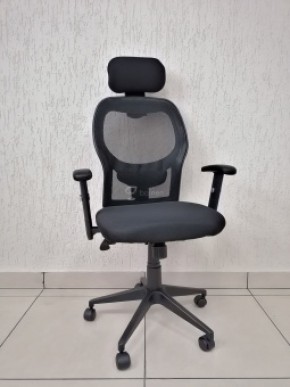 Кресло Barneo K-128 для персонала (черная ткань черная сетка) в Новоуральске - novouralsk.mebel-74.com | фото