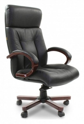 Кресло для руководителя Chairman 421 черный/орех темный, черный в Новоуральске - novouralsk.mebel-74.com | фото