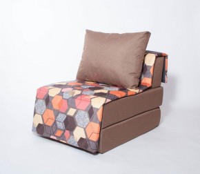 Кресло-кровать бескаркасное Харви (коричневый-геометрия браун) в Новоуральске - novouralsk.mebel-74.com | фото