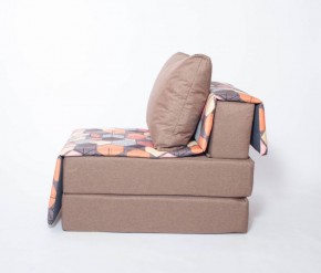 Кресло-кровать бескаркасное Харви (коричневый-геометрия браун) в Новоуральске - novouralsk.mebel-74.com | фото