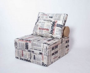 Кресло-кровать-пуф бескаркасное Прайм (Газета) в Новоуральске - novouralsk.mebel-74.com | фото