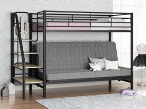 Кровать двухъярусная с диваном "Мадлен-3" (Черный/Серый) в Новоуральске - novouralsk.mebel-74.com | фото