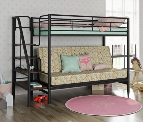 Кровать двухъярусная с диваном "Мадлен-3" (Черный/Серый) в Новоуральске - novouralsk.mebel-74.com | фото