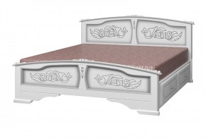 ЕЛЕНА Кровать из массива 1600 (Белый жемчуг) с 2-мя ящиками в Новоуральске - novouralsk.mebel-74.com | фото