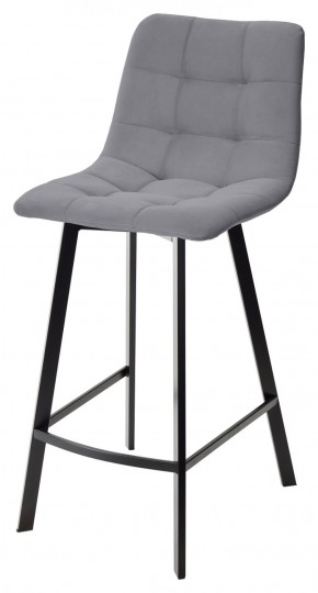 Полубарный стул CHILLI-QB SQUARE серый #27, велюр / черный каркас (H=66cm) М-City в Новоуральске - novouralsk.mebel-74.com | фото
