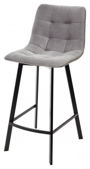Полубарный стул CHILLI-QB SQUARE светло-серый #26, велюр / черный каркас (H=66cm) М-City в Новоуральске - novouralsk.mebel-74.com | фото