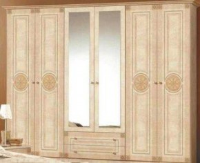 Шкаф 6-и дверный с зеркалами (02.146) Рома (беж) в Новоуральске - novouralsk.mebel-74.com | фото