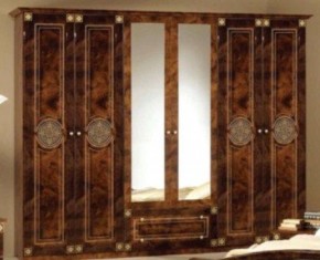 Шкаф 6-и дверный с зеркалами (02.146) Рома (орех) в Новоуральске - novouralsk.mebel-74.com | фото