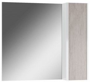 Шкаф-зеркало Uno 80 Дуб серый левый/правый Домино (DU1504HZ) в Новоуральске - novouralsk.mebel-74.com | фото