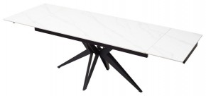Стол FORIO 160 MATT WHITE MARBLE SOLID CERAMIC / BLACK, ®DISAUR в Новоуральске - novouralsk.mebel-74.com | фото
