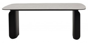 Стол NORD 200 TL-102 Бежевый мрамор, испанская керамика / черный каркас, ®DISAUR в Новоуральске - novouralsk.mebel-74.com | фото