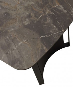 Стол RASMUS 160 KL-80 Серый мрамор, итальянская керамика / черный каркас, ®DISAUR в Новоуральске - novouralsk.mebel-74.com | фото